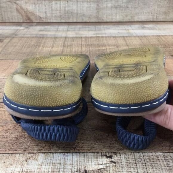 Socofy Blue‎ Strappy Braided Thong SandalsWomens 39 8 Slingback - Picture 11 of 12